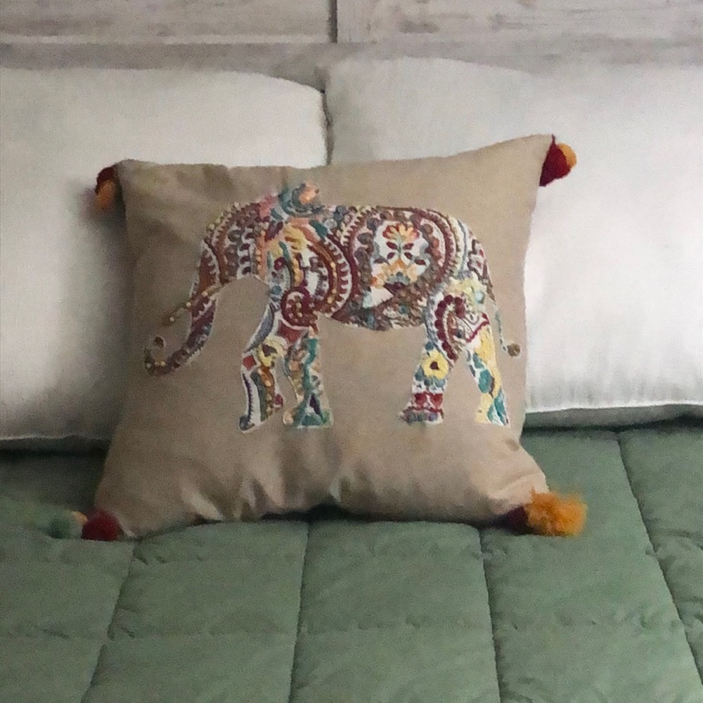 Elephant Accent Pillow